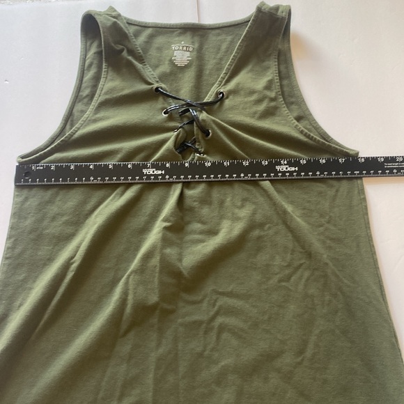 Torrid V Neck‎ Leather Lace Up Tank - Picture 4 of 6